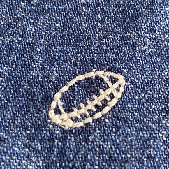 OshKosh Embroidered Football Denim Overalls - Picture 5 of 9